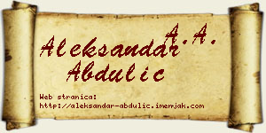 Aleksandar Abdulić vizit kartica